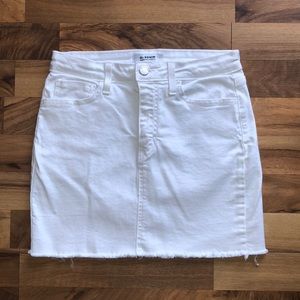 WHITE DENIM MINI SKIRT